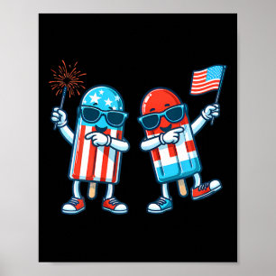 Niedlich Popsicle American Flag 4. Juli Patriotic Poster