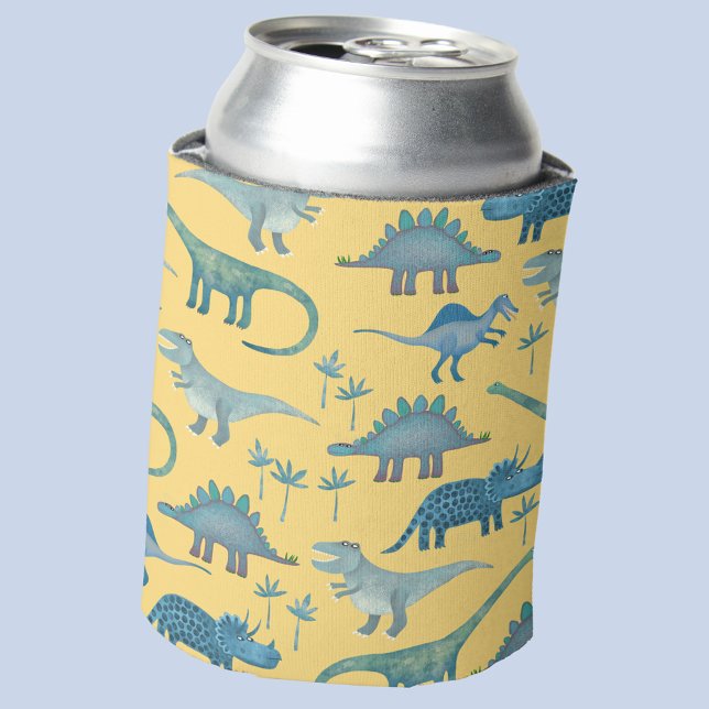 Niedlich prähistorisches Dinosaurier-Muster Gelb Dosenkühler (Fun dinosaur pattern can cooler)