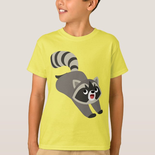 Niedlich Prankon Cartoon Raccoon Children T - Shir T-Shirt (Vorderseite)