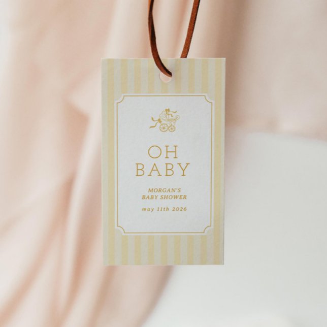 Niedlich Preppy Baby Stroller Babydusche Geschenkanhänger (Von Creator hochgeladen)