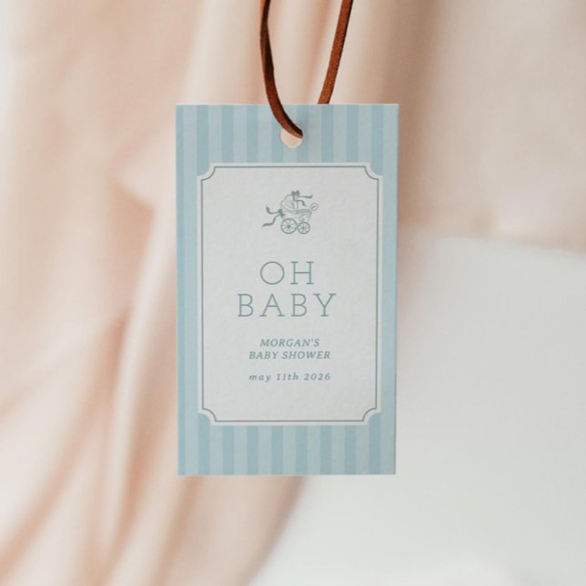 Niedlich Preppy Baby Stroller Babydusche Geschenkanhänger (Von Creator hochgeladen)