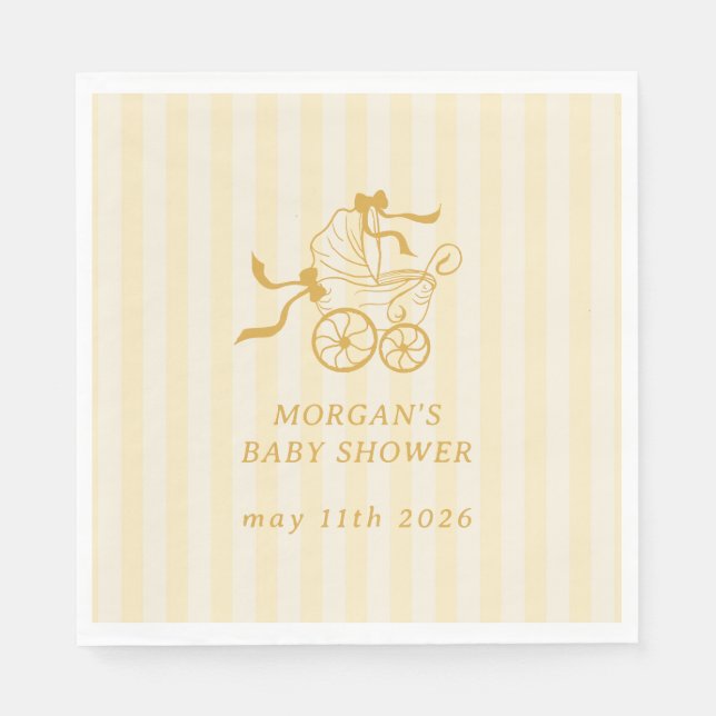 Niedlich Preppy Baby Stroller Babydusche Serviette (Vorderseite)