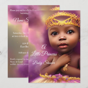 Niedlich Princess Baby Dusche Ethnic Girl Einladung