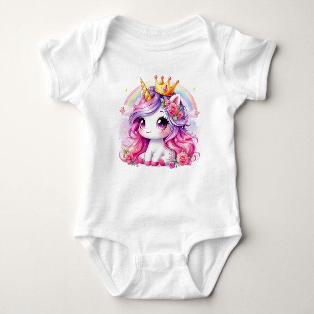 Niedlich Princess Baby Unicorn Strampler (Vorderseite)
