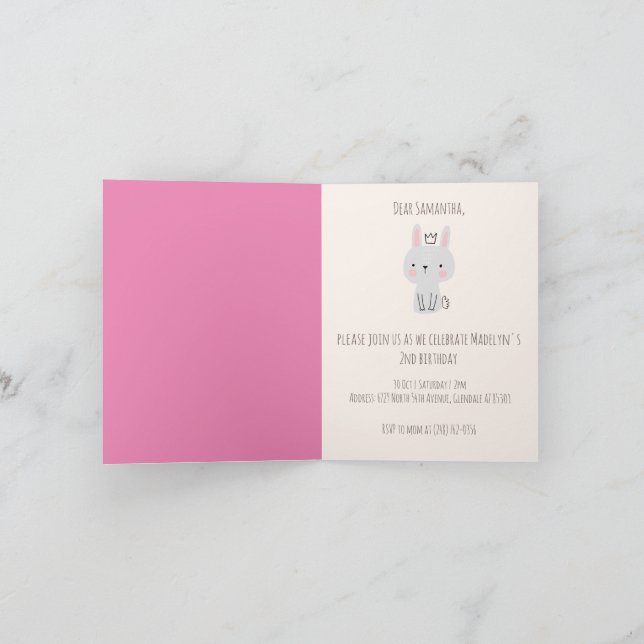 Niedlich Princess Birthday Party Einladung (Innenseite)