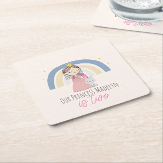 Niedlich Princess Birthday Party Rechteckiger Pappuntersetzer