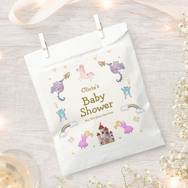 Niedlich Princess Dragon Unicorn Kinderdusche Geschenktütchen (Ausgeschnitten)