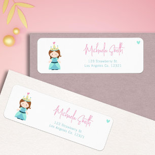 Niedlich Princess Girl Birthday Rücksendeadresse