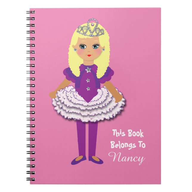 Niedlich Princess Girl's Cartoon Character Notizblock (Vorderseite)