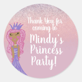 Niedlich Princess Party Doodle Classic Round Stick Runder Aufkleber