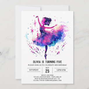 Niedlich Printable Ballerina Birthday Einladung