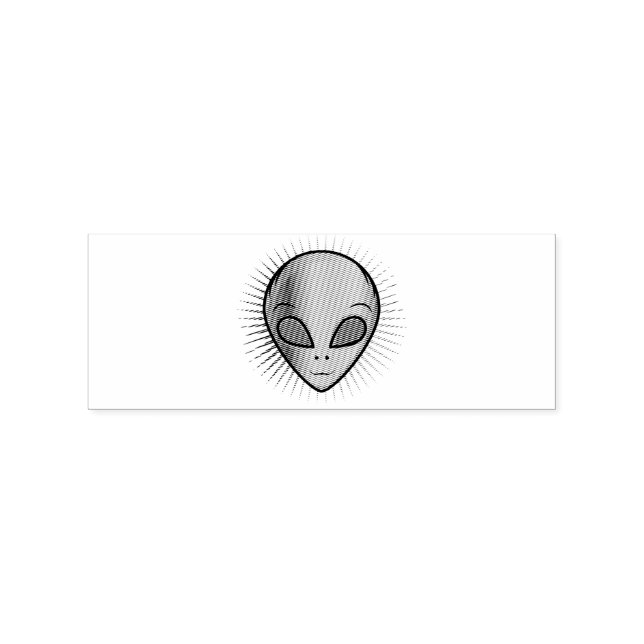 Niedlich Psychedelische Alien Head Thunder_Cove Gummistempel (Prägung)