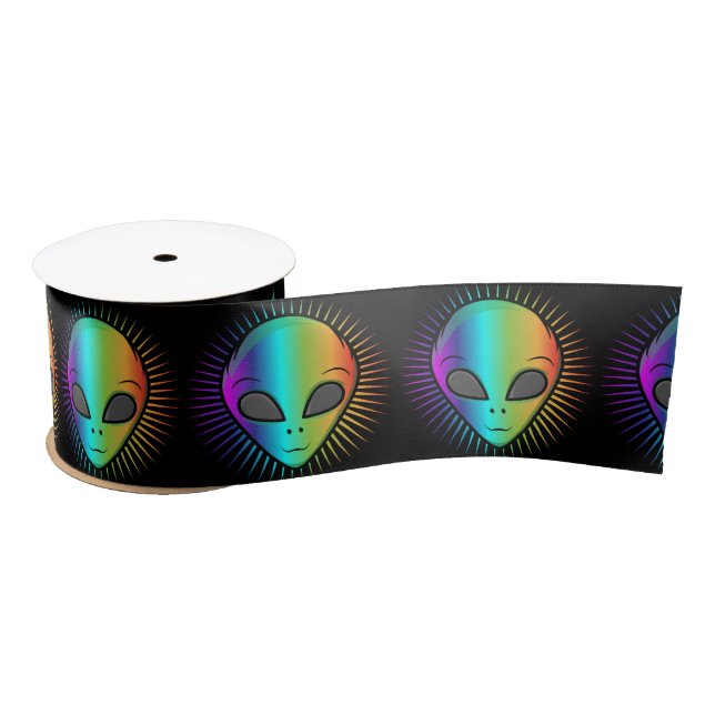 Niedlich Psychedelische Alien Head Thunder_Cove Satinband (Spule)
