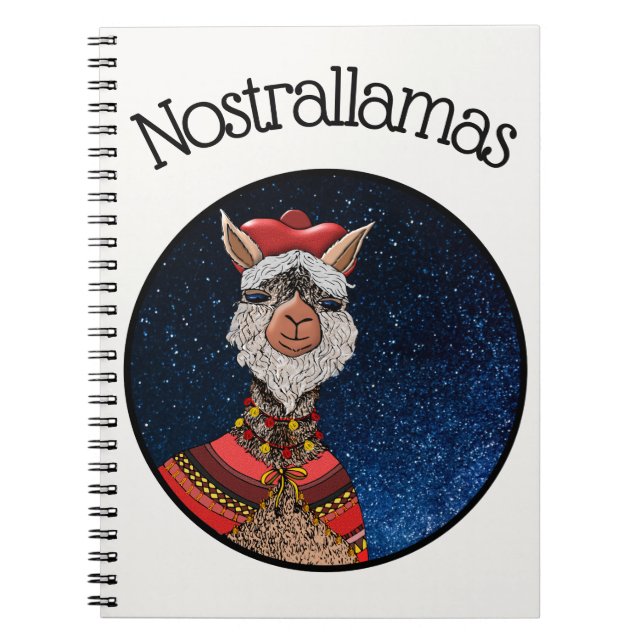 Niedlich Psychisch Kawaii Nostradamus Llama Pun Ca Notizblock (Vorderseite)