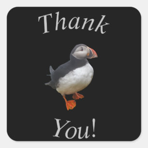 Niedlich Puffin Vielen Dank Sticker / Umschlag Auf