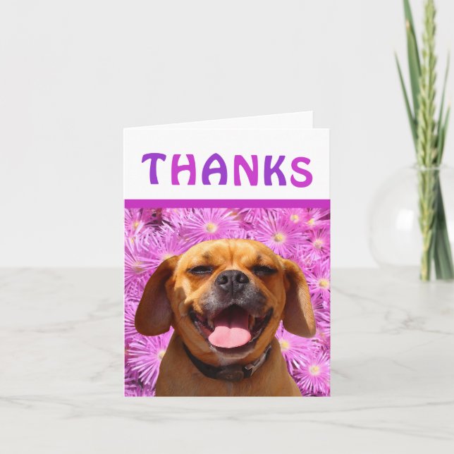 Niedlich Puggle Vielen Dank Dankeskarte (Vorderseite)
