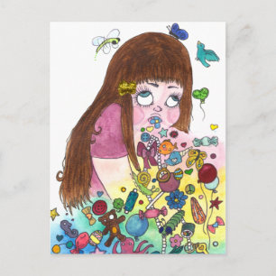 Niedlich Puke Postkarte