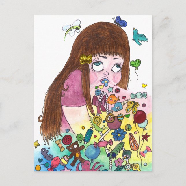 Niedlich Puke Postkarte (Vorderseite)