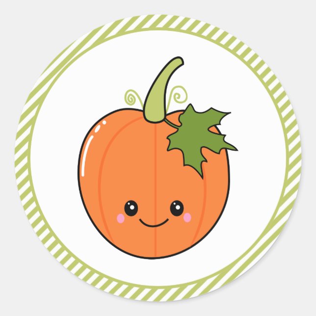 Niedlich Pumpkin Birthday Runder Aufkleber (Vorderseite)