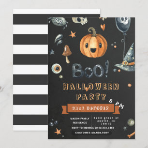 Niedlich Pumpkin Boo Crazy Halloween-Party Einladung