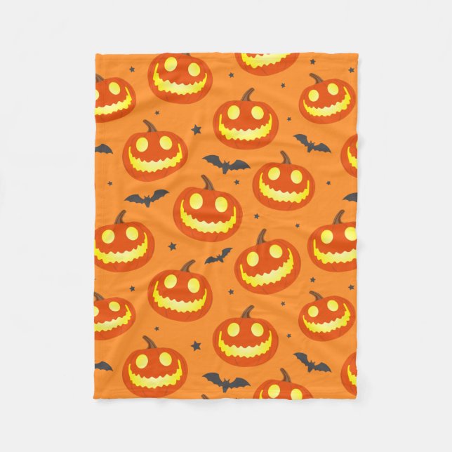 Niedlich Pumpkin Gemustert Fleecedecke (Vorderseite)