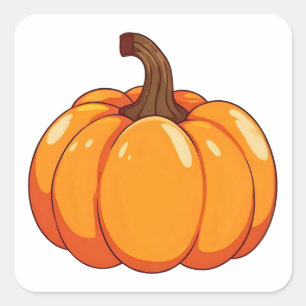 Niedlich Pumpkin Quadratischer Aufkleber