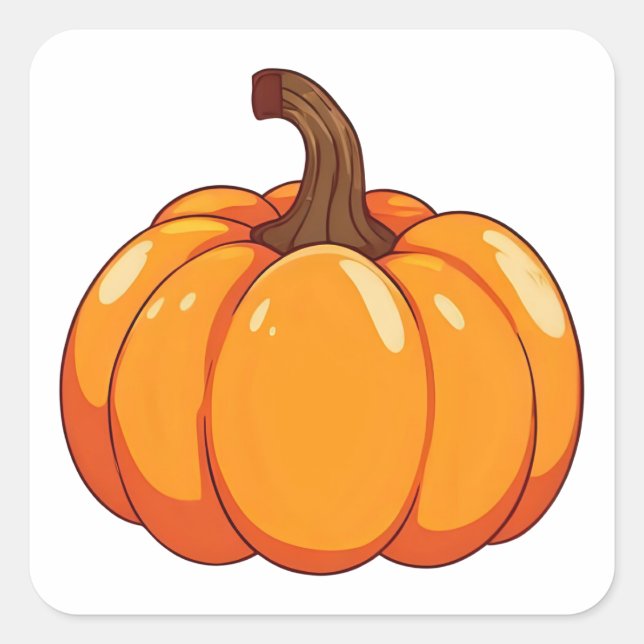 Niedlich Pumpkin Quadratischer Aufkleber (Vorderseite)