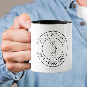 Niedlich Pun Best Golfer Long Shot für ihn Schwarz Tasse