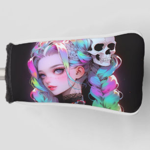 Niedlich Punk Rock Skull Goth Rainbow Braid Anime  Golf Headcover