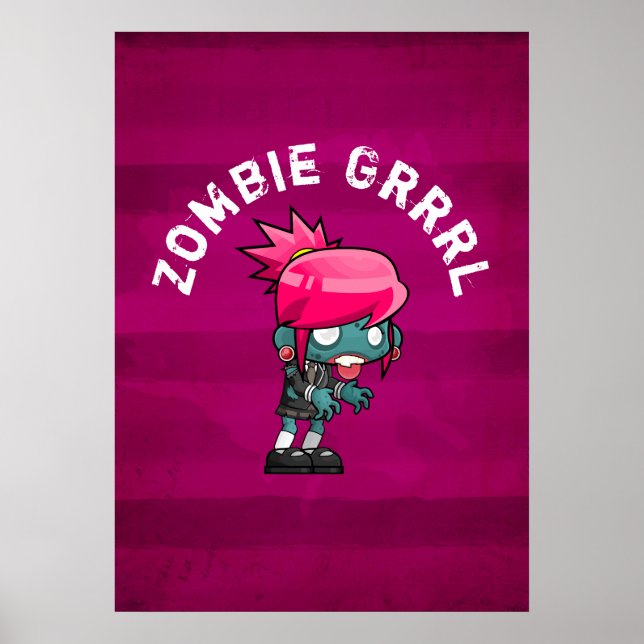Niedlich Punk Rock Zombie Grrrl Poster (Vorne)