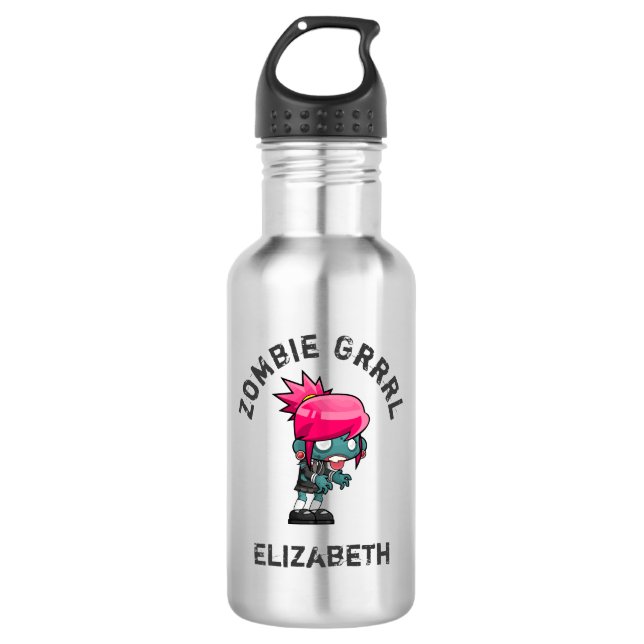 Niedlich Punk Rock Zombie Grrrl Trinkflasche (Vorderseite)
