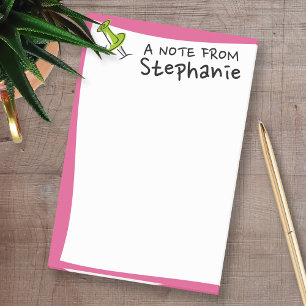 Niedlich Push-Button Individuelle Name Heiß rosa  Post-it Klebezettel