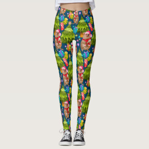 Niedlich Quokka Blue Christmas Leggings