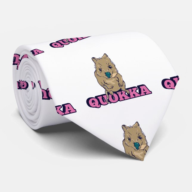 Niedlich Quokka Krawatte (Gerollt)