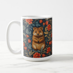 Niedlich Quokka William Morris Inspirierte floral Kaffeetasse