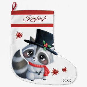 Niedlich Raccoon Grosser Strumpf Großer Weihnachtsstrumpf