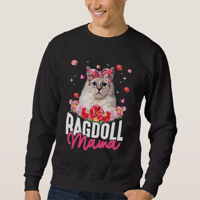 Niedlich Ragdoll Mama Blume Bandana Katze Mutter's Sweatshirt (Vorderseite)