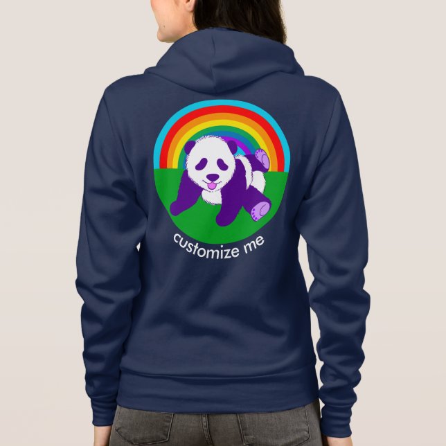 Niedlich Rainbow Panda Bär Custom Hoodie (Rückseite)