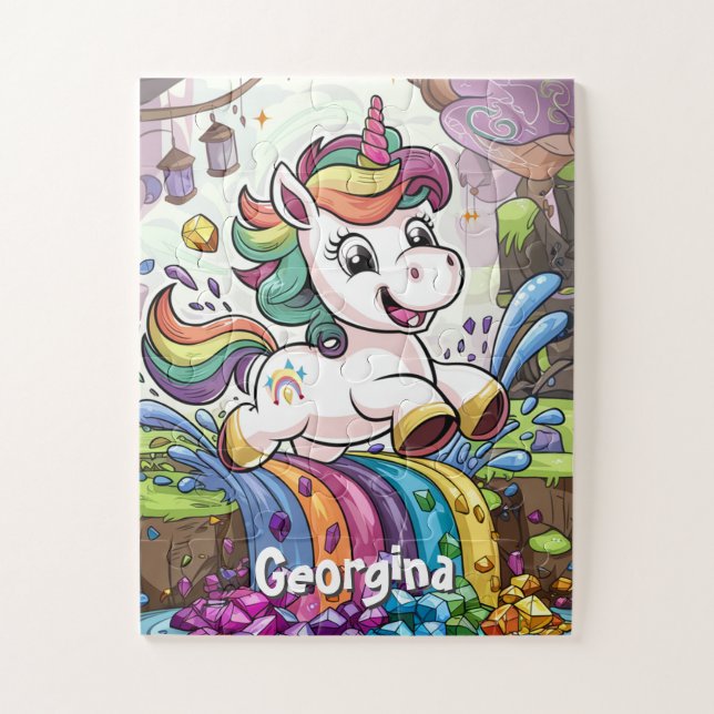 Niedlich Rainbow Personalisiert Unicorn Kinder (Vertikal)
