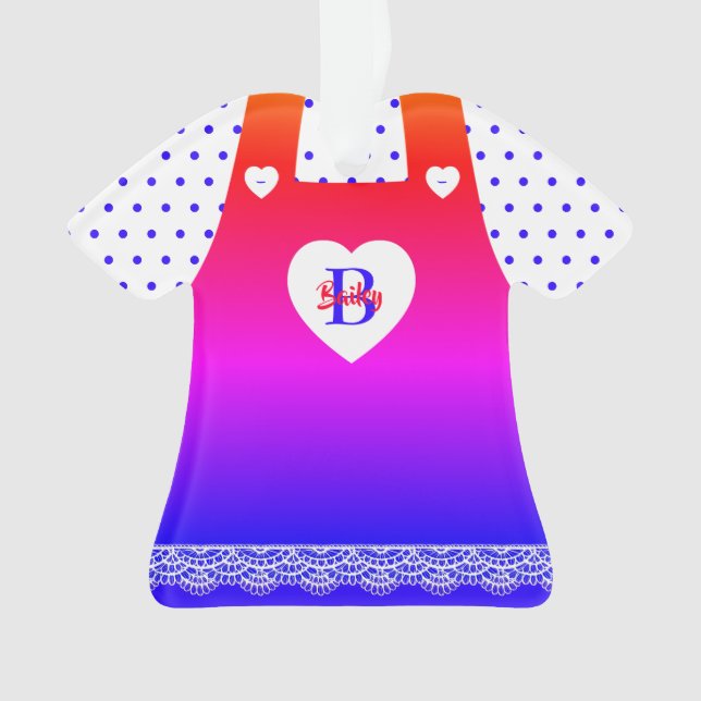 Niedlich Rainbow Pinavor Polka Dots Ornament (Vorderseite)