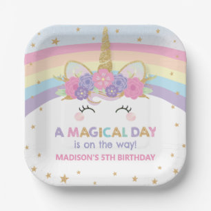 Niedlich Rainbow Unicorn 1. 2. Geburtstag Party Ha Pappteller
