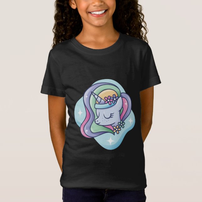 Niedlich Rainbow Unicorny T-Shirt (Vorderseite)