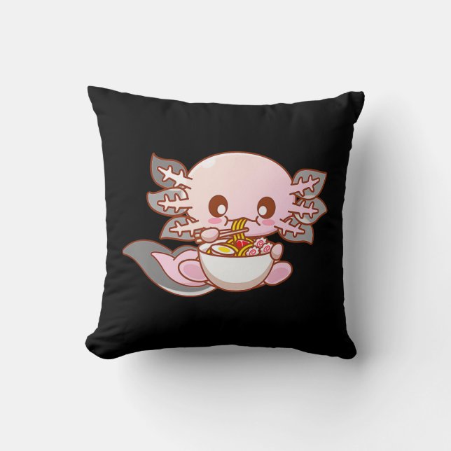 Niedlich Ramen Axolotl Kawaii Anime Japanisches Le Kissen (Vorderseite)