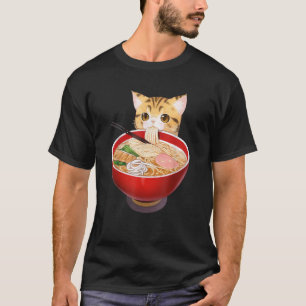 Niedlich Ramen Cat Kawaii Neko Anime Japanisch Noo T-Shirt