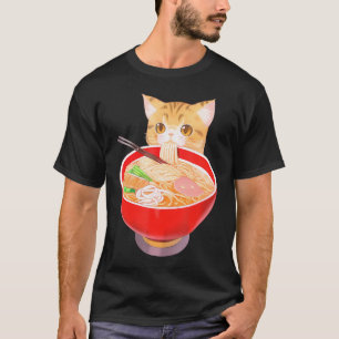 Niedlich Ramen Cat Kawaii Neko Anime Japanisch Noo T-Shirt