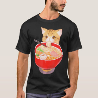 Niedlich Ramen Cat Kawaii Neko Anime Japanisch Noo T-Shirt