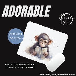 Niedlich Reading Chimpanzee Mousepad