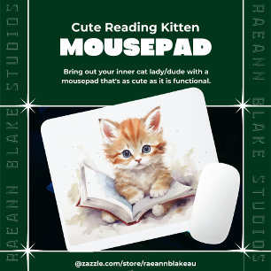 Niedlich Reading Kitten Mousepad