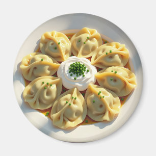 Niedlich Realistischer Pierogi Magnet