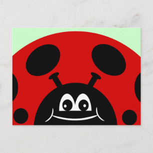 Niedlich Red and Black Ladybug Postkarte
